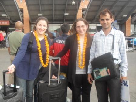 Arriving at the airport in Kathmandu, Nepal